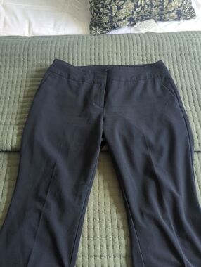 Ann Taylor Black Tailored Straight-Leg Trousers